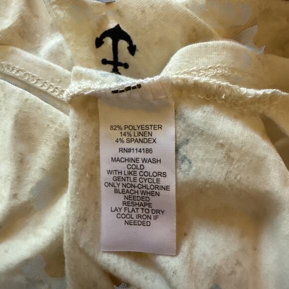 89th + Madison Nautical Lace-Up Anchor Print‎ Tee Short Sleeve Top Size M NWT - Picture 8 of 8